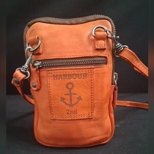 Harbour 2nd Orange Genuine Leather Crossbody Benita Bag Wallet
